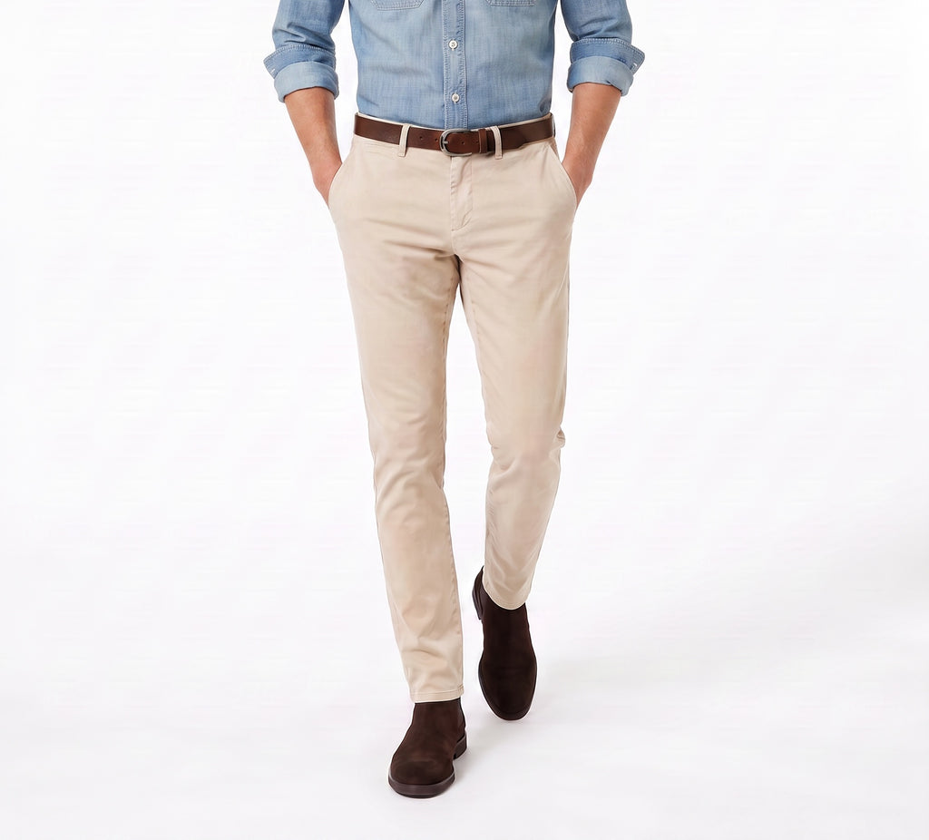 Modern Chino Pant Lyocell Cotton Spandex - Sand Beach