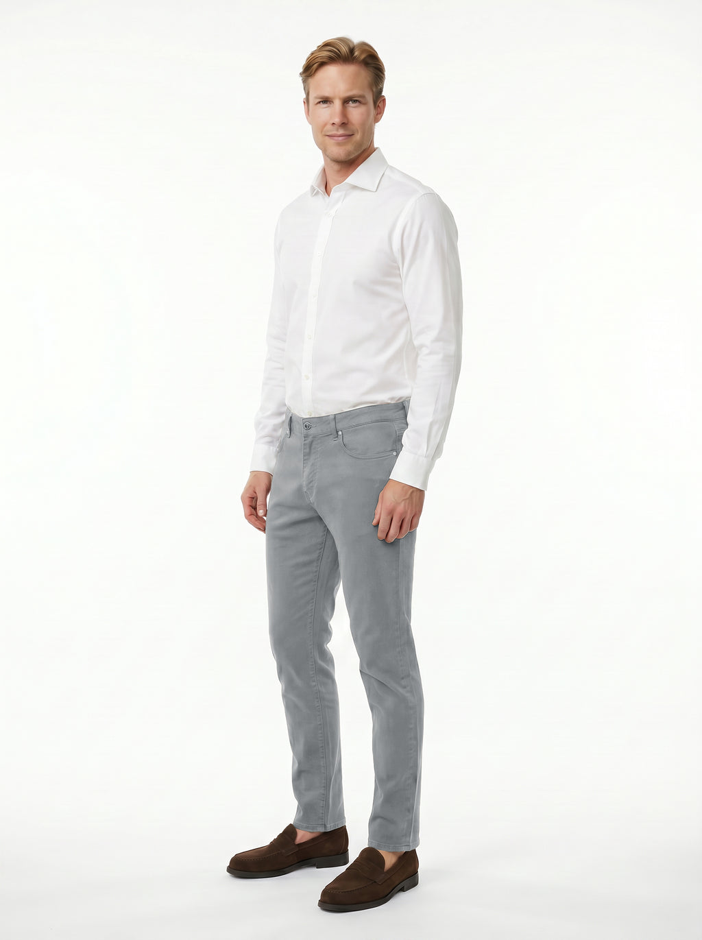 Tomasso 5 Pocket Lyocell Cotton Spandex - Grey Sky