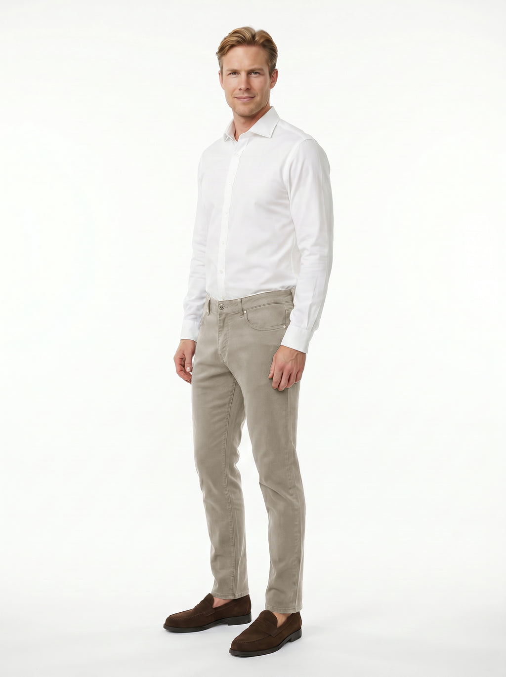 Tomasso 5 Pocket Lyocell Cotton Spandex-khaki