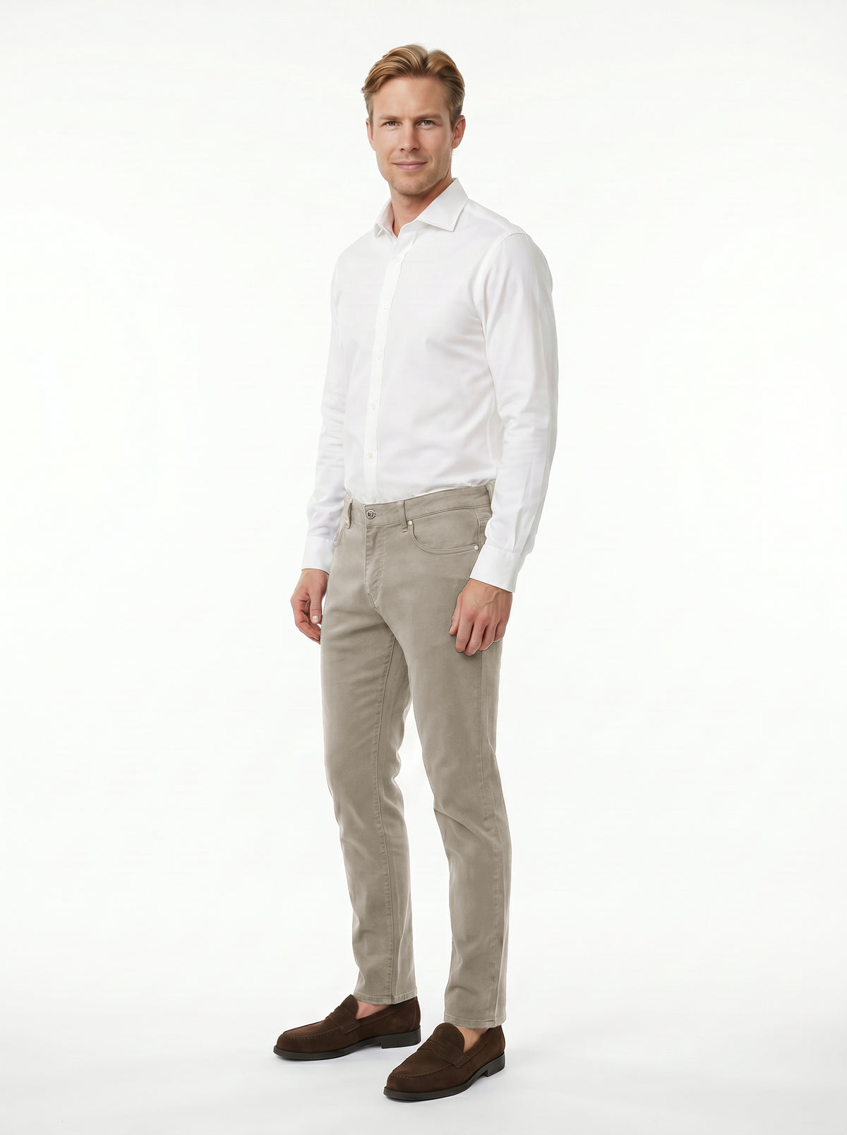 Tomasso 5 Pocket Lyocell Cotton Spandex-khaki