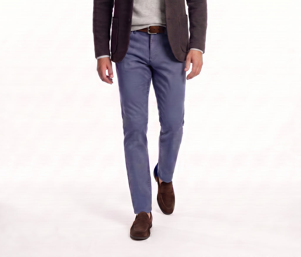 Tomasso 5 Pocket Pant Cotton Spandex - Blue Dust
