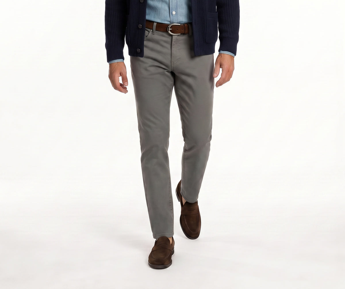 Tomasso 5 Pocket Pant Cotton Spandex - Medium Grey