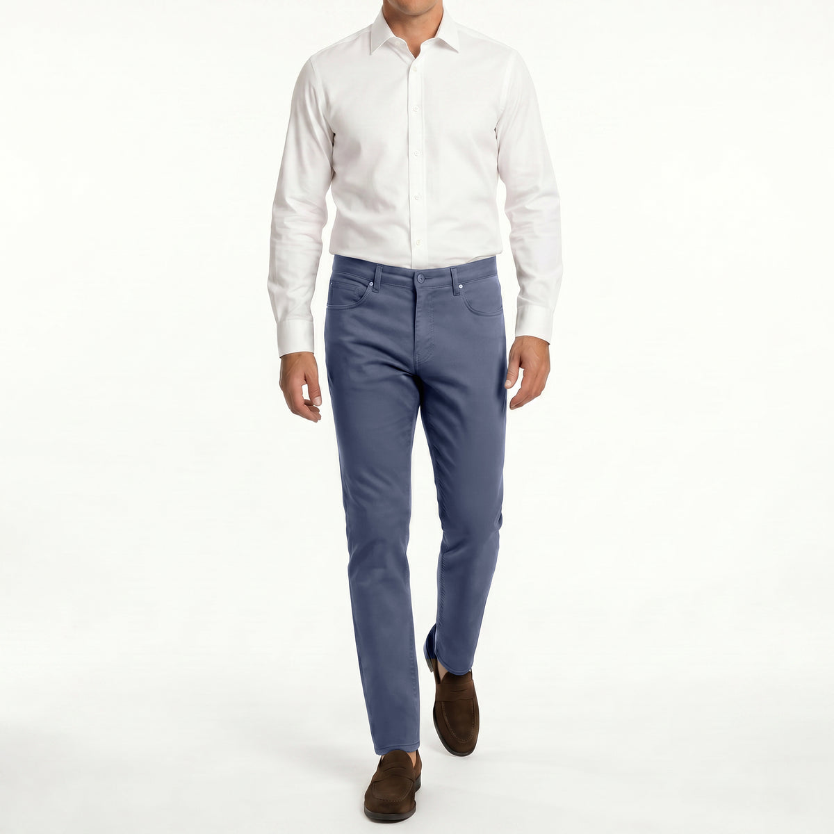 Tomasso 5 Pocket Pant Cotton Spandex - Blue Dust