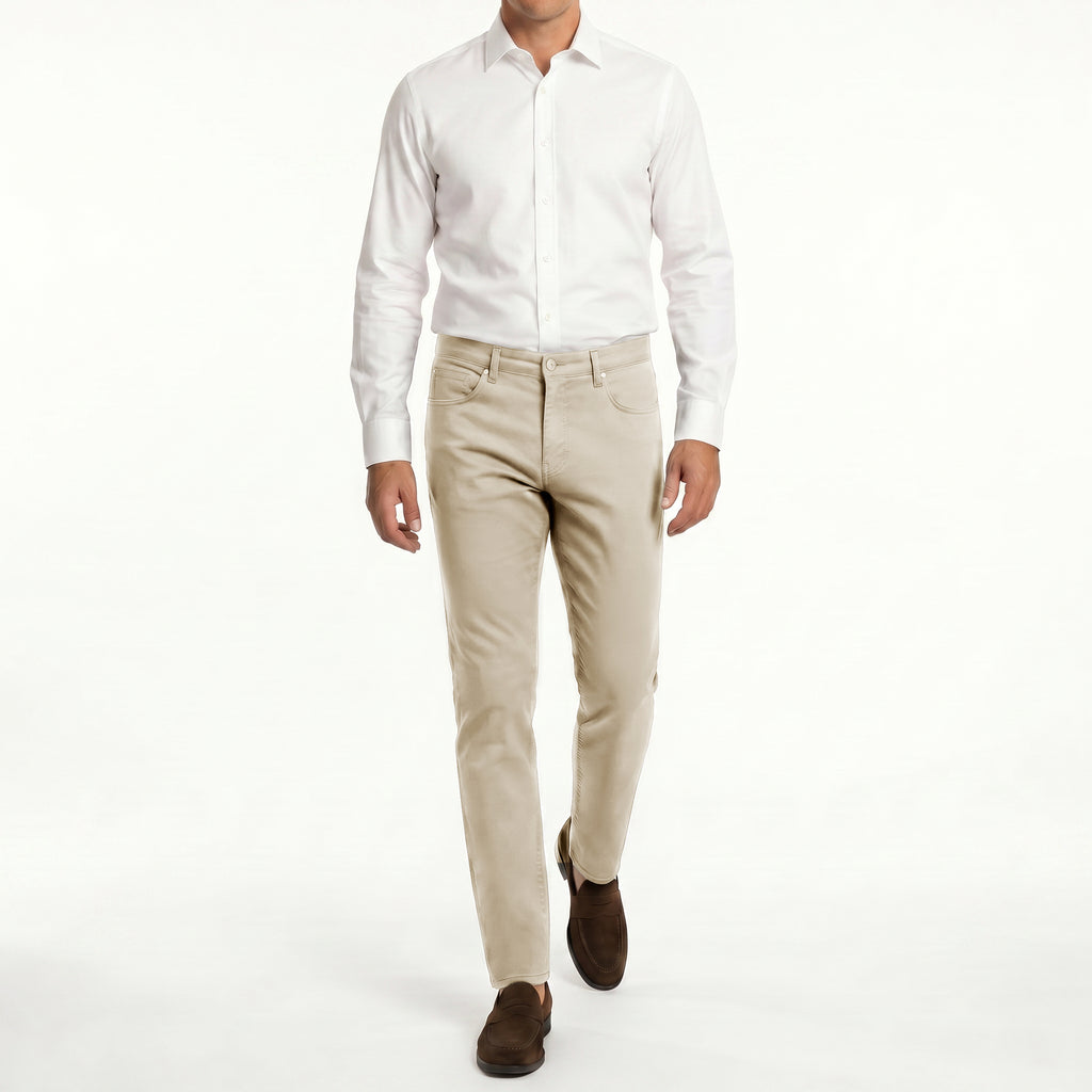Tomasso 5 Pocket Pant Cotton Spandex - Khaki