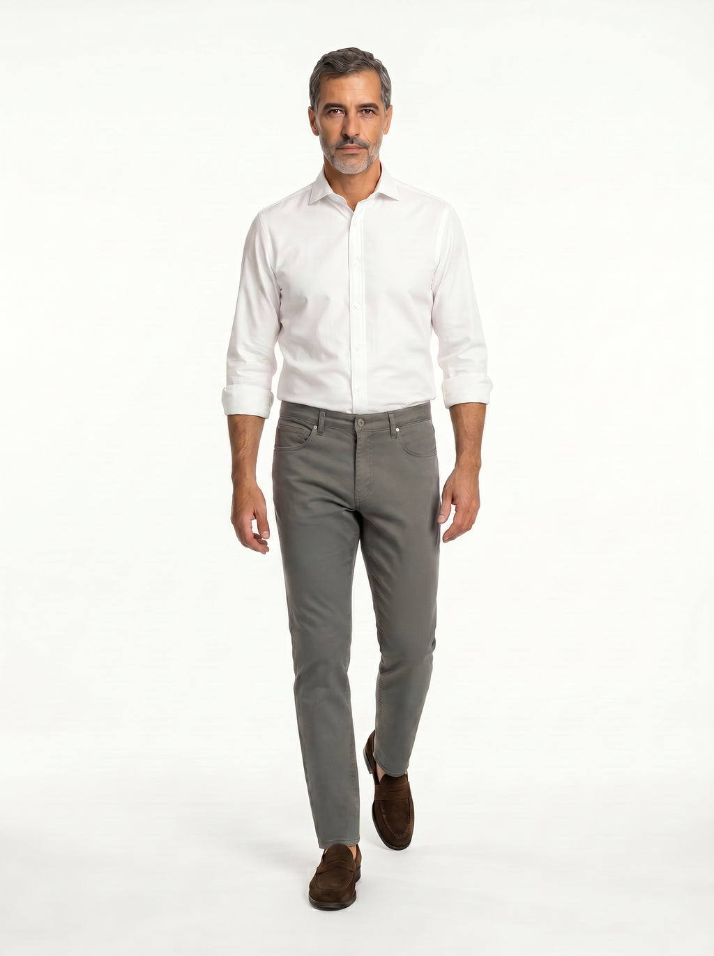 Tomasso 5 Pocket Pant Cotton Spandex - Medium Grey