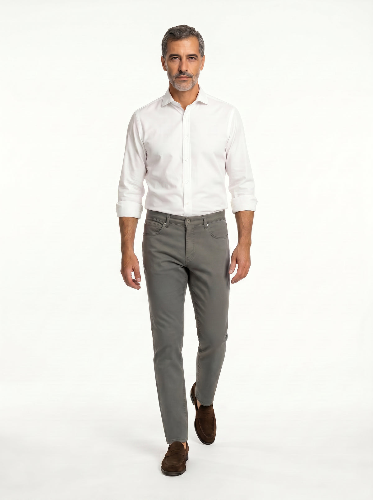 Tomasso 5 Pocket Pant Cotton Spandex - Medium Grey