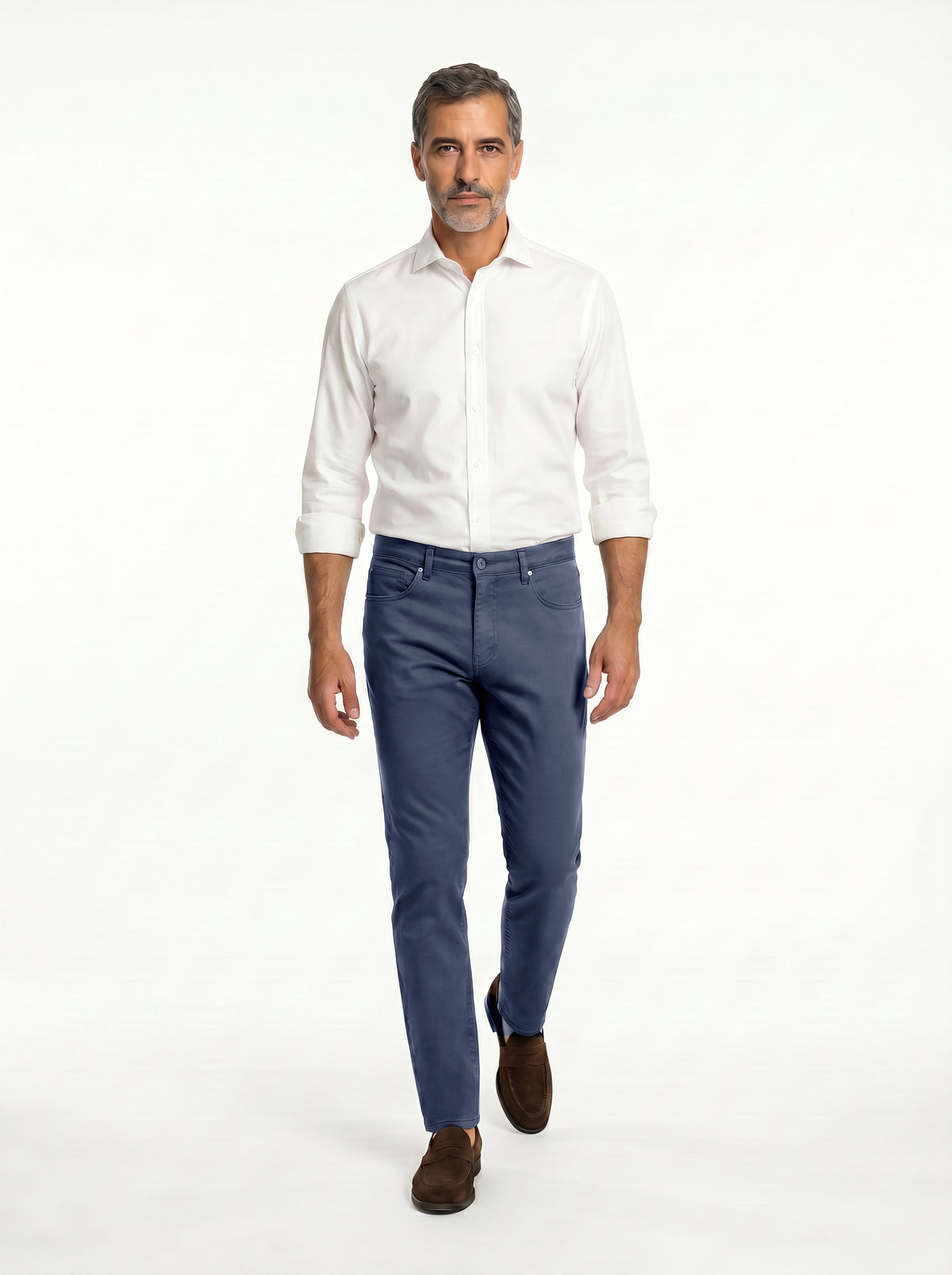 Tomasso 5 Pocket Pant Cotton Spandex - Blue Dust