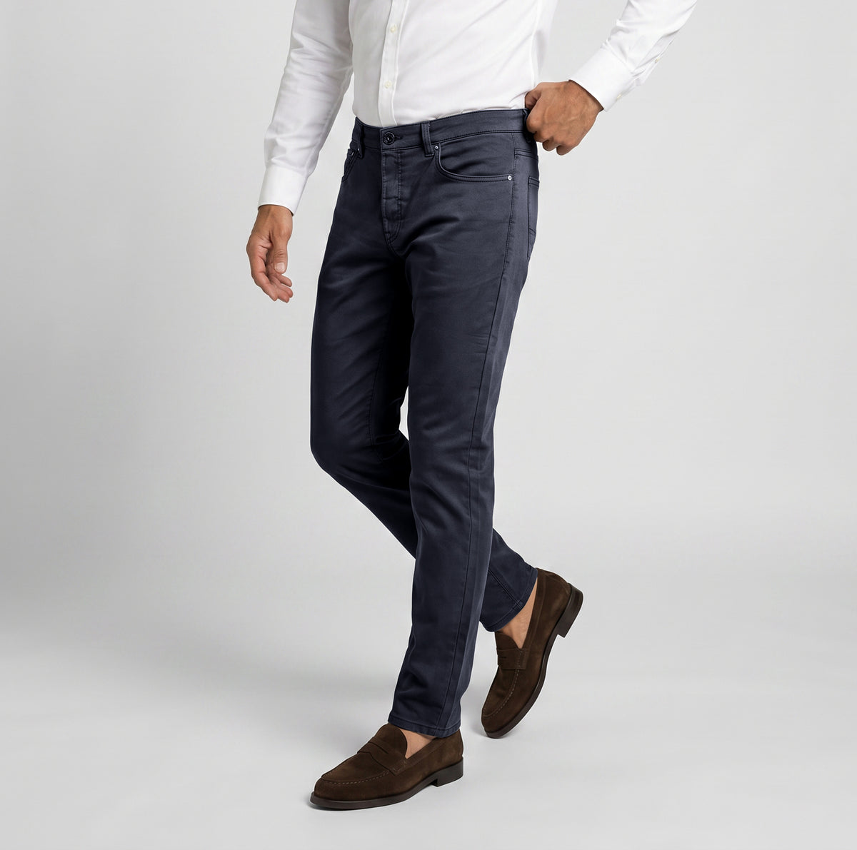 Tomasso 5 Pocket Pant Cotton Spandex - Dk Blue