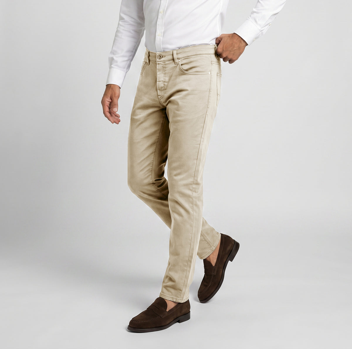 Tomasso 5 Pocket Pant Cotton Spandex - Khaki